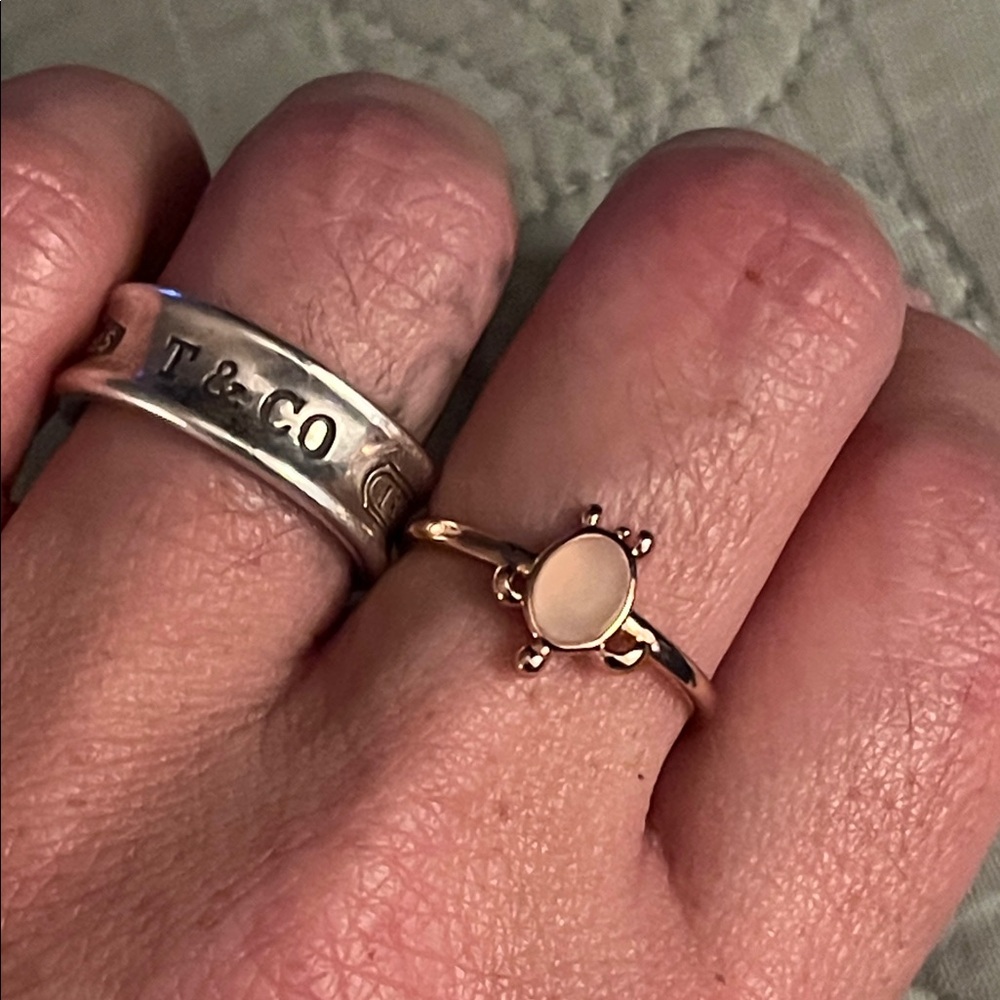 Rose Gold Turtle Ring by Pura Vida, genuine sea glass as body